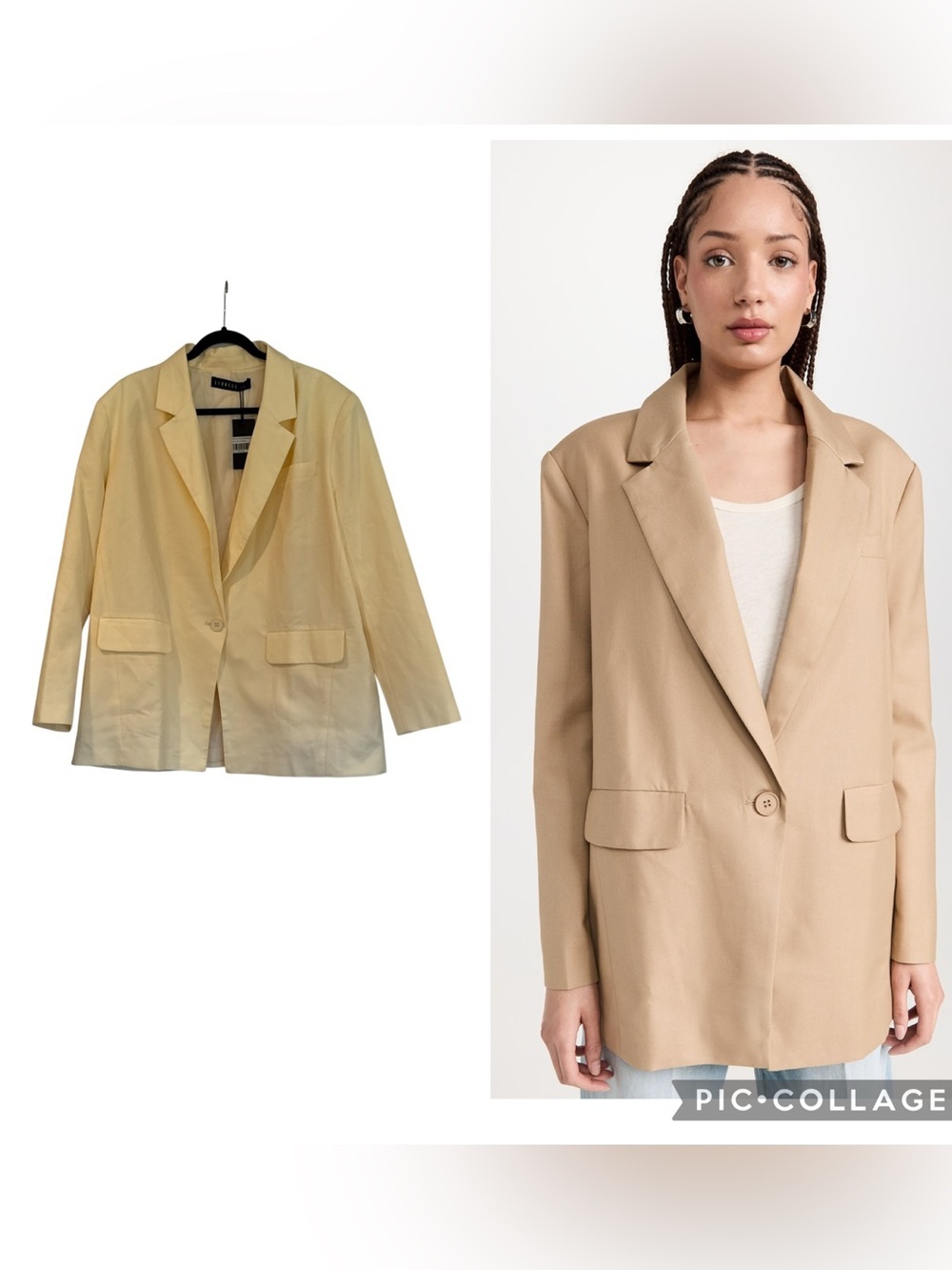 Lioness Welcome to the Jungle Lemon Oversized Blazer Size L NWT